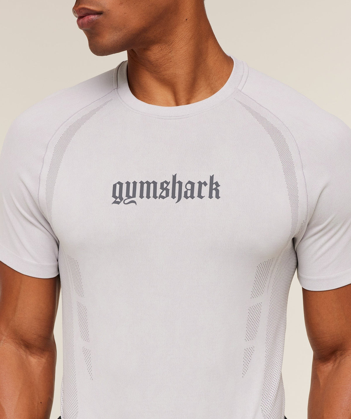 Gymshark Grunge Seamless Tee - Metal Grey/Silver Grey