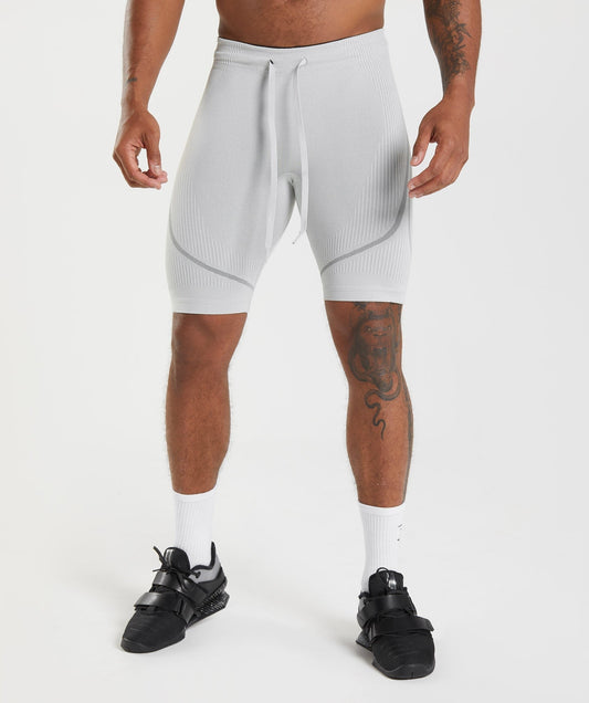 Gymshark 315 Seamless Shorts - Light Grey/Charcoal Grey