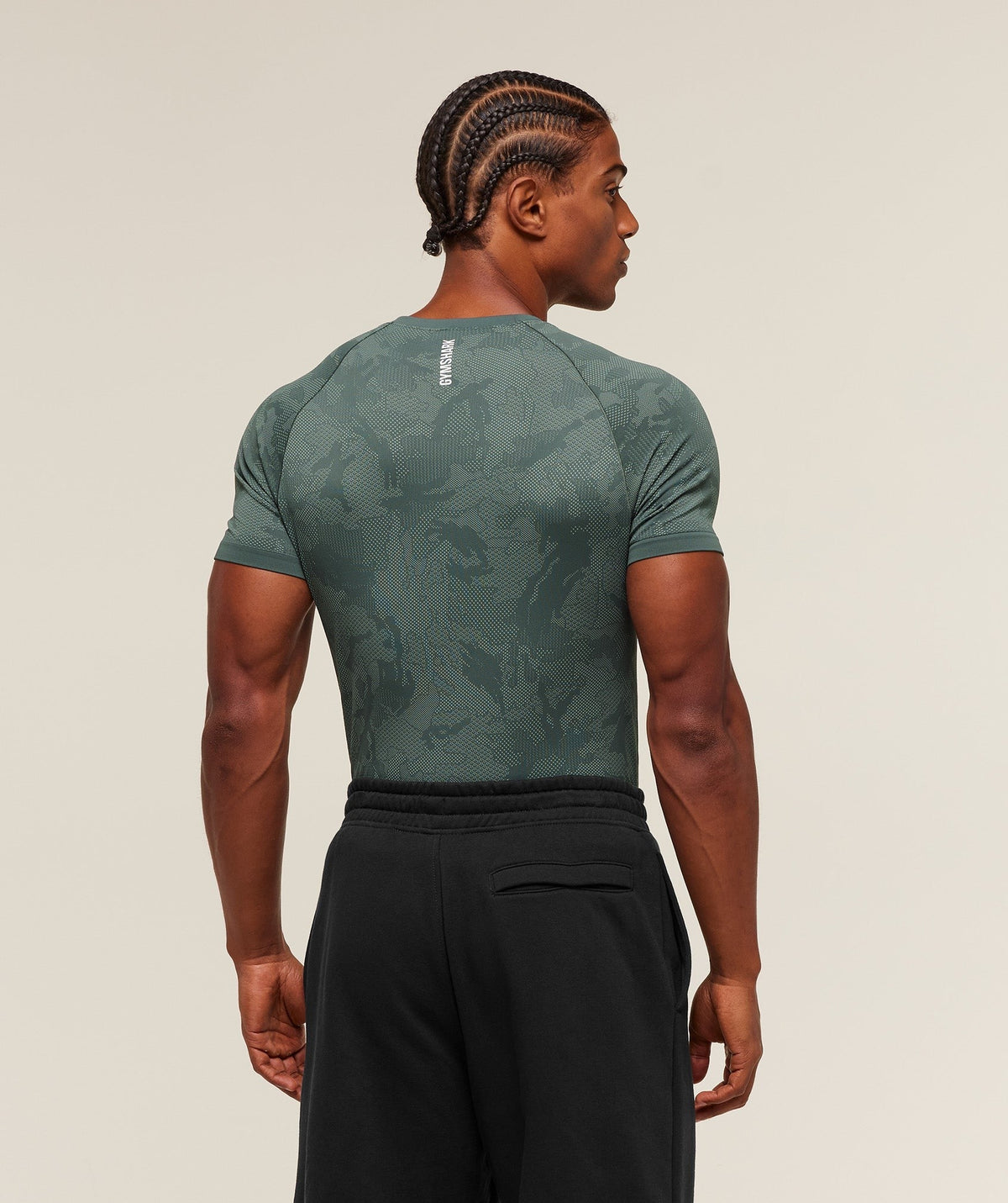Gymshark Geo Seamless Tee - Slate Teal/Denim Grey