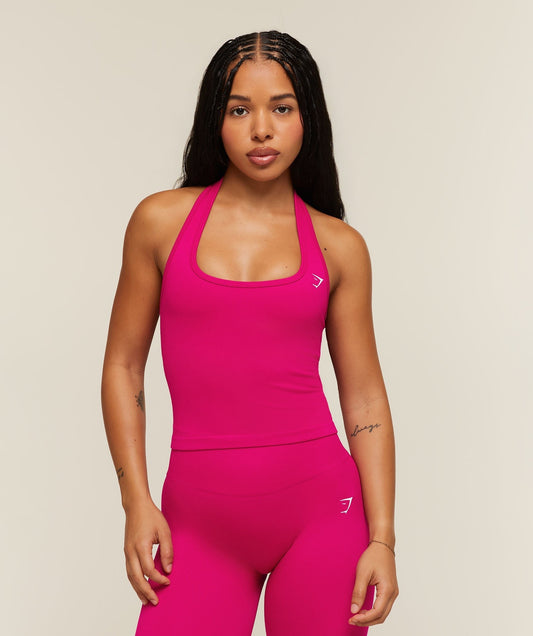 Gymshark Adapt Solid Halter Neck Tank - Performance Pink