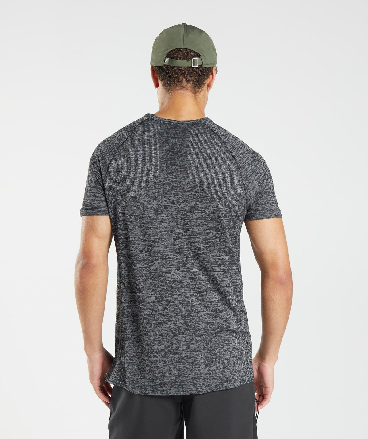 Gymshark Retake Seamless Tee - Black/White Marl