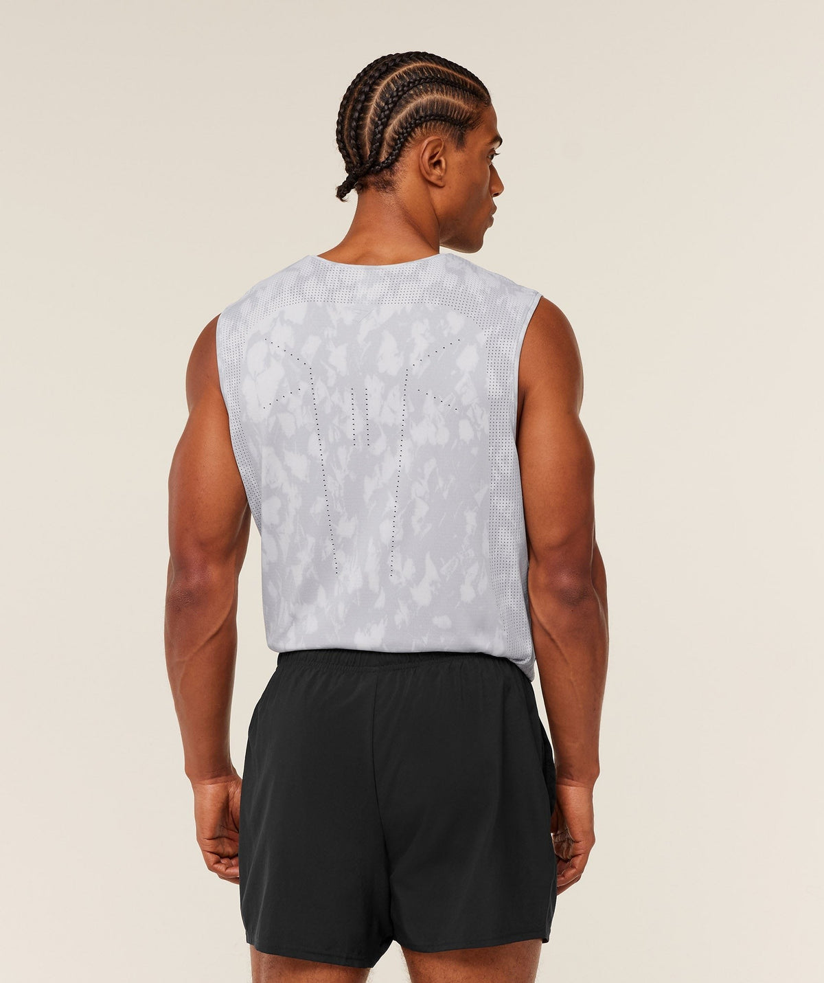 Gymshark Distance Seamless Tank - Light Grey/Acid Wash