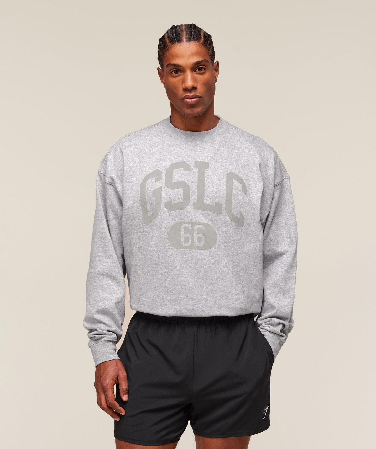 Gymshark GSLC Long Sleeve Tee - Light Grey Core Marl