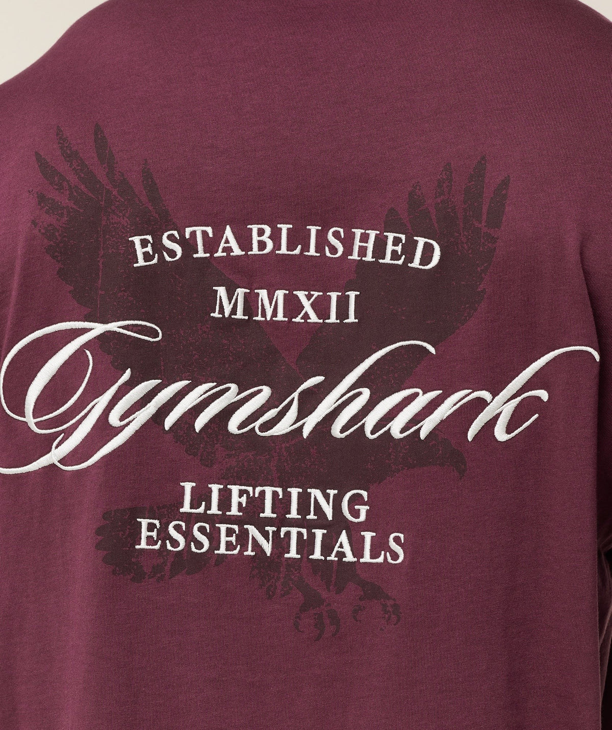 Gymshark Eagle Script Graphic Tee - Impact Burgundy
