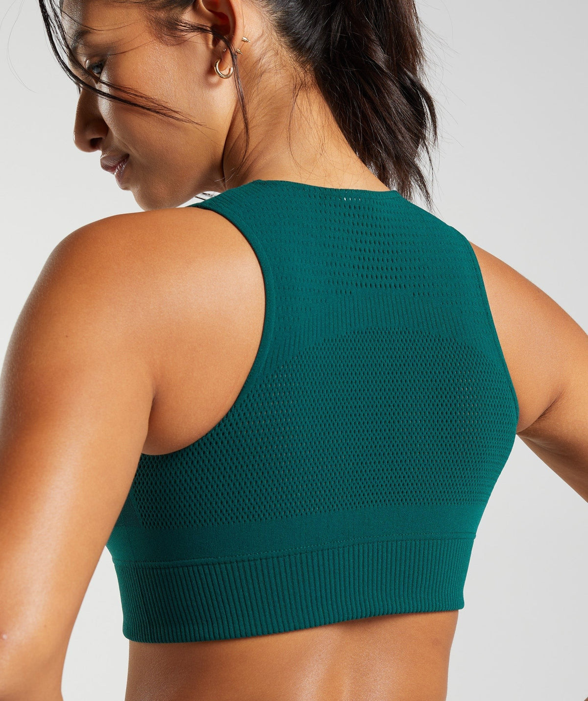Gymshark Warp Knit Crop Top - Green