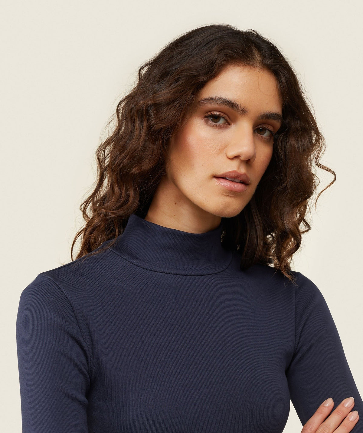 Gymshark Comfort LS Ribbed Turtle Neck - Heavy Blue