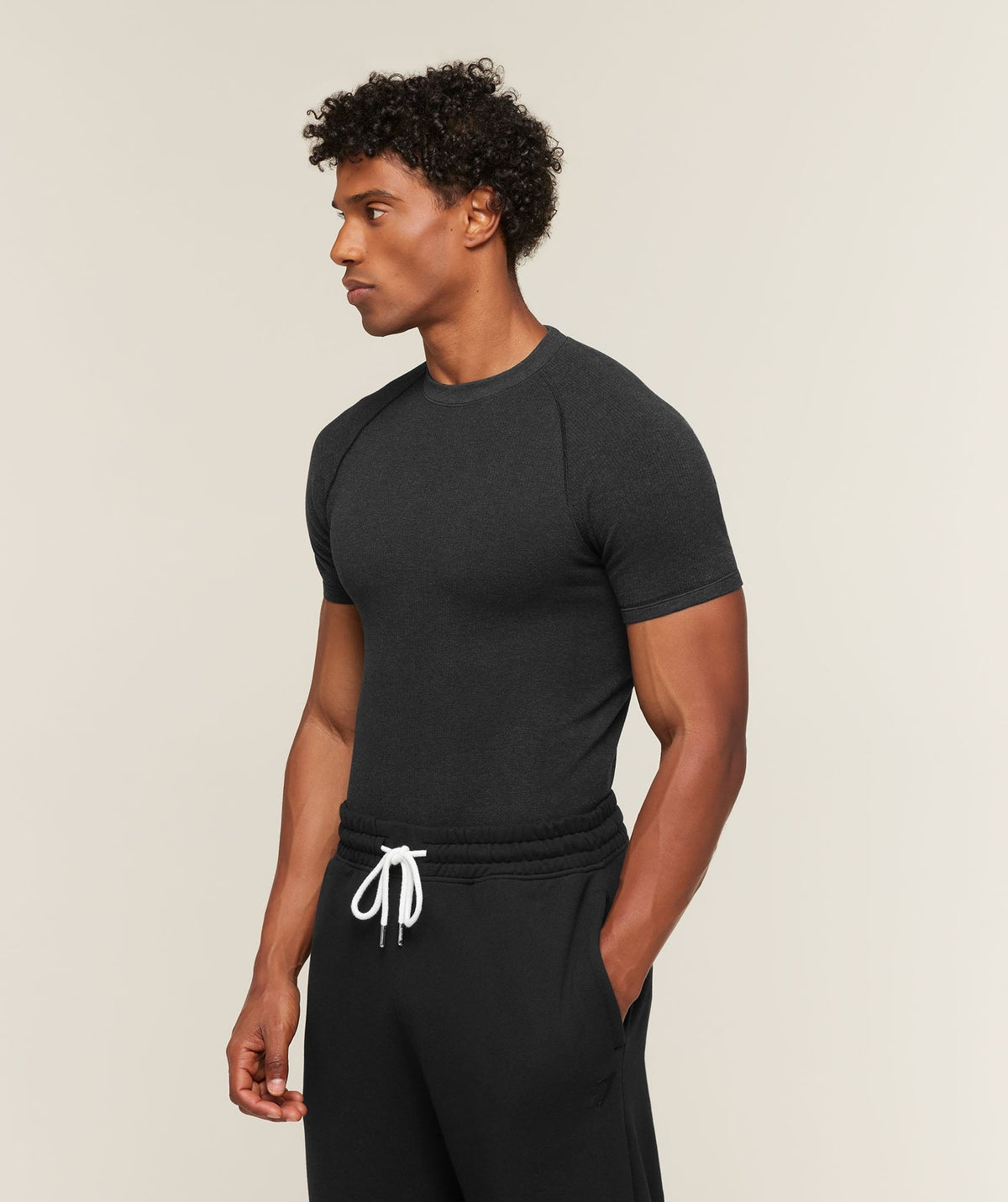 Gymshark Cotton Seamless Tee - Black Marl