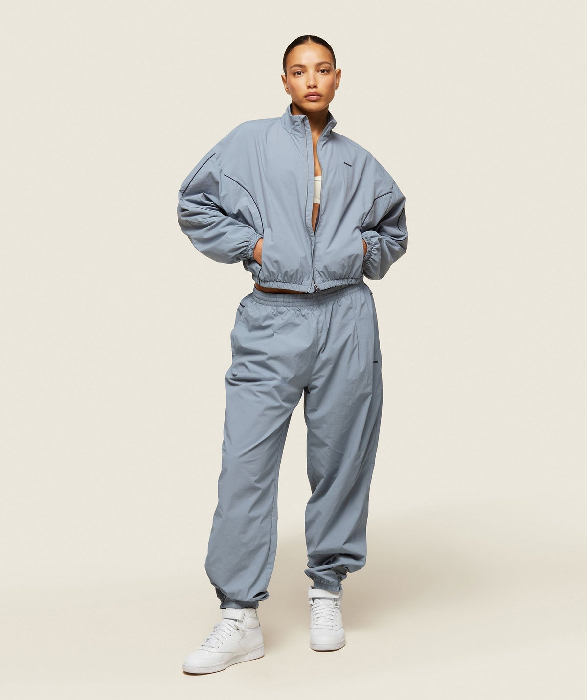 Gymshark Comfort Retro Track Jacket - Denim Grey/Heavy Blue