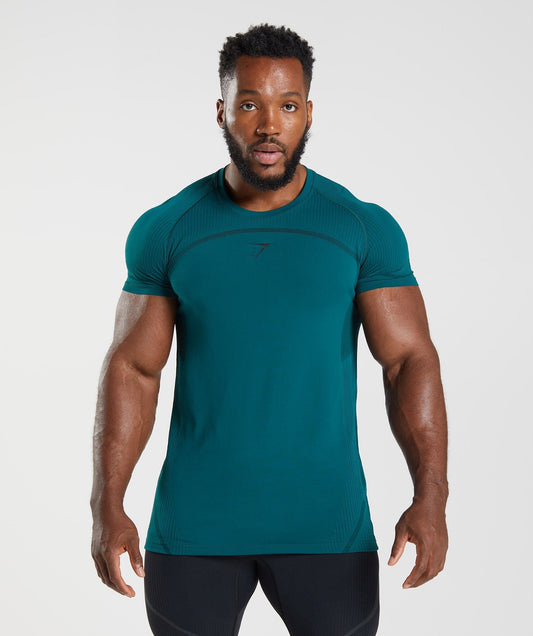 Gymshark 315 Seamless Tee - Winter Teal/Black