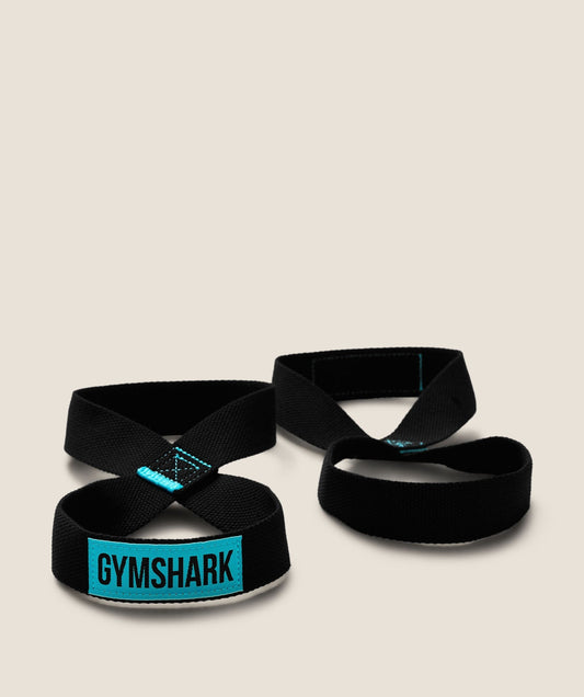 Gymshark Figure 8 Lifting Straps - Black/Brand Blue