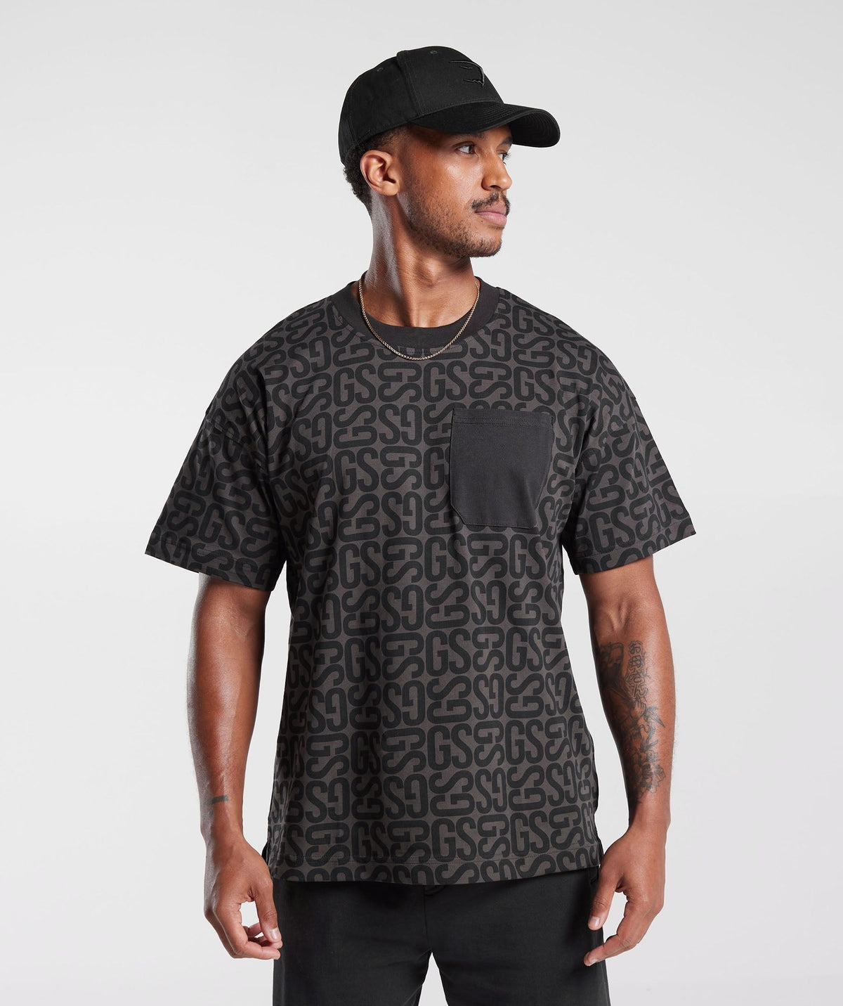 Gymshark Monogram Tee - Black/Black
