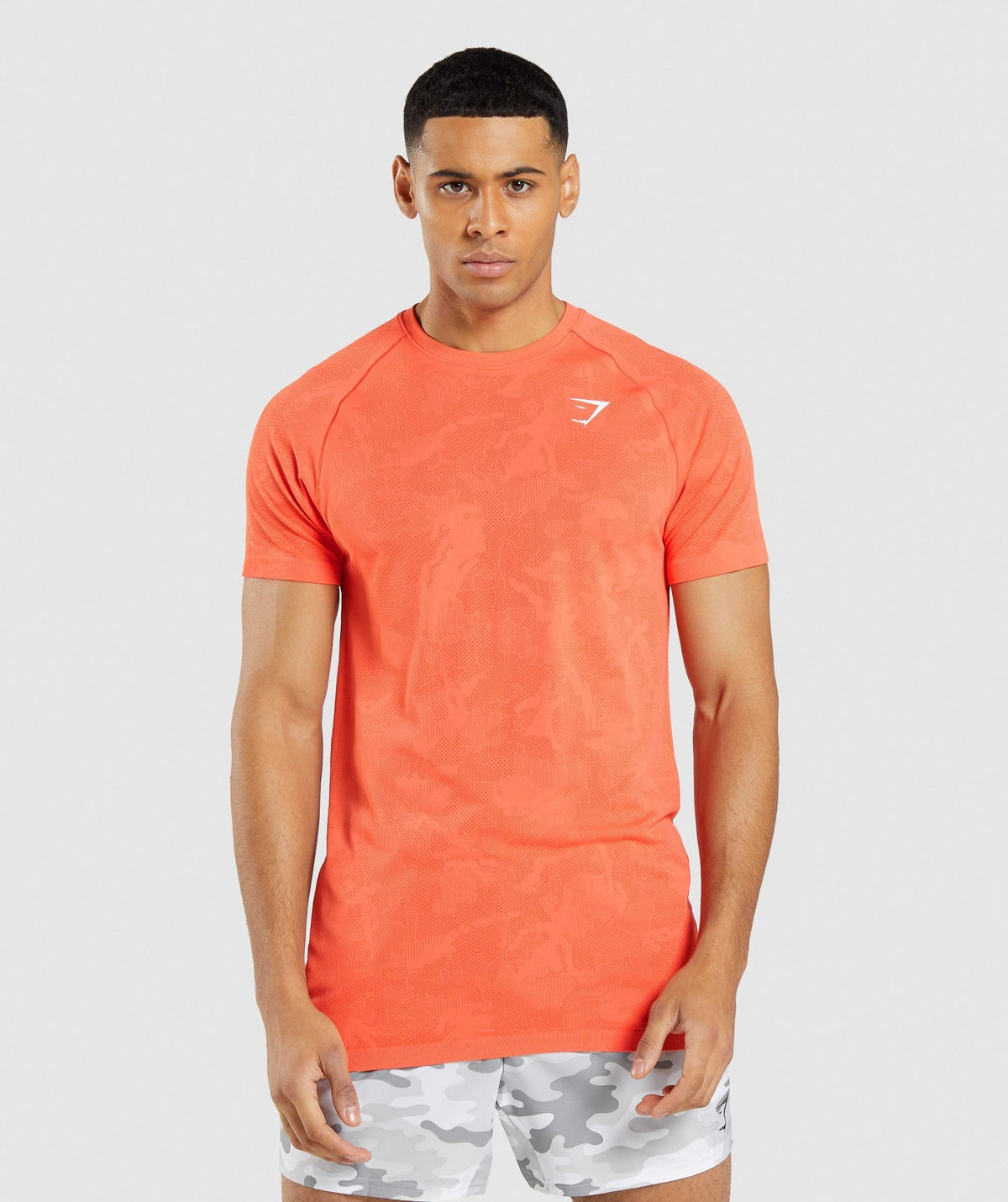 Gymshark Geo Seamless Tee - Papaya Orange/Spicy Orange