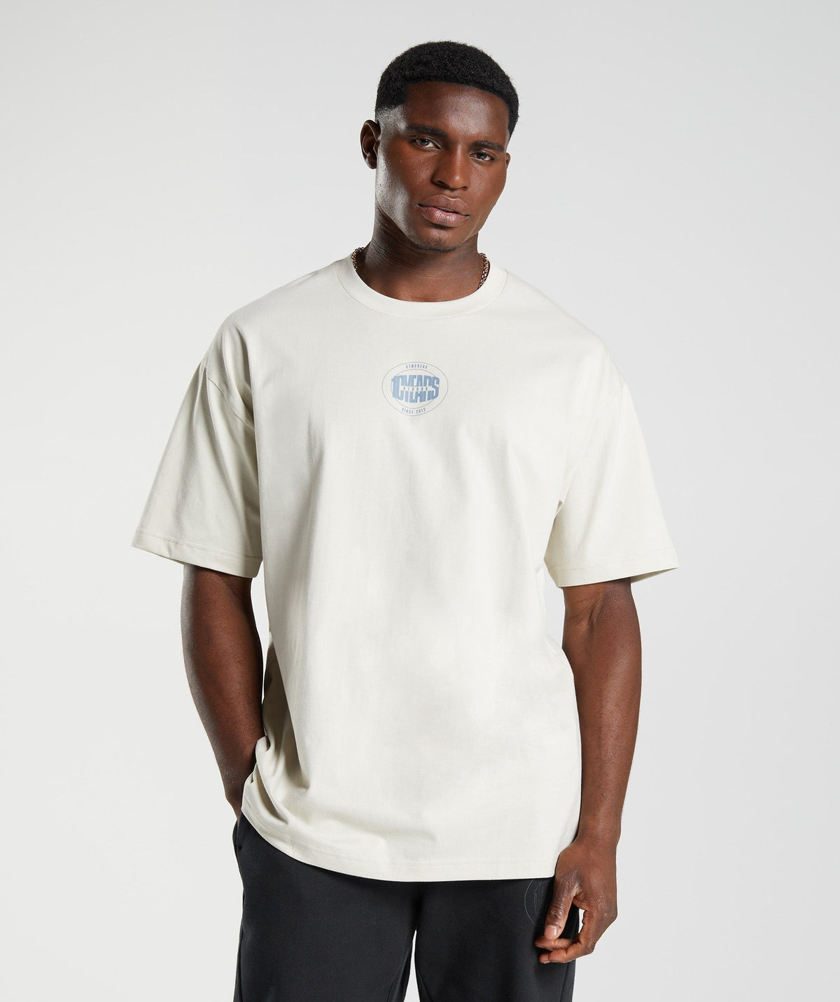 Gymshark GS10 Year Oversized Tee - Chalky Grey