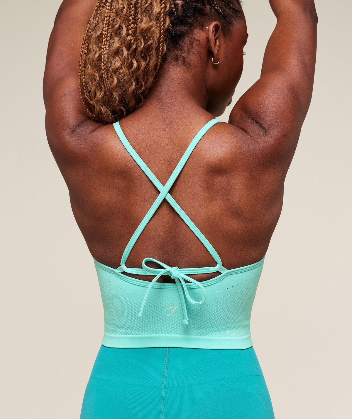 Gymshark Energise Seamless Crop Top - Pop Turquoise