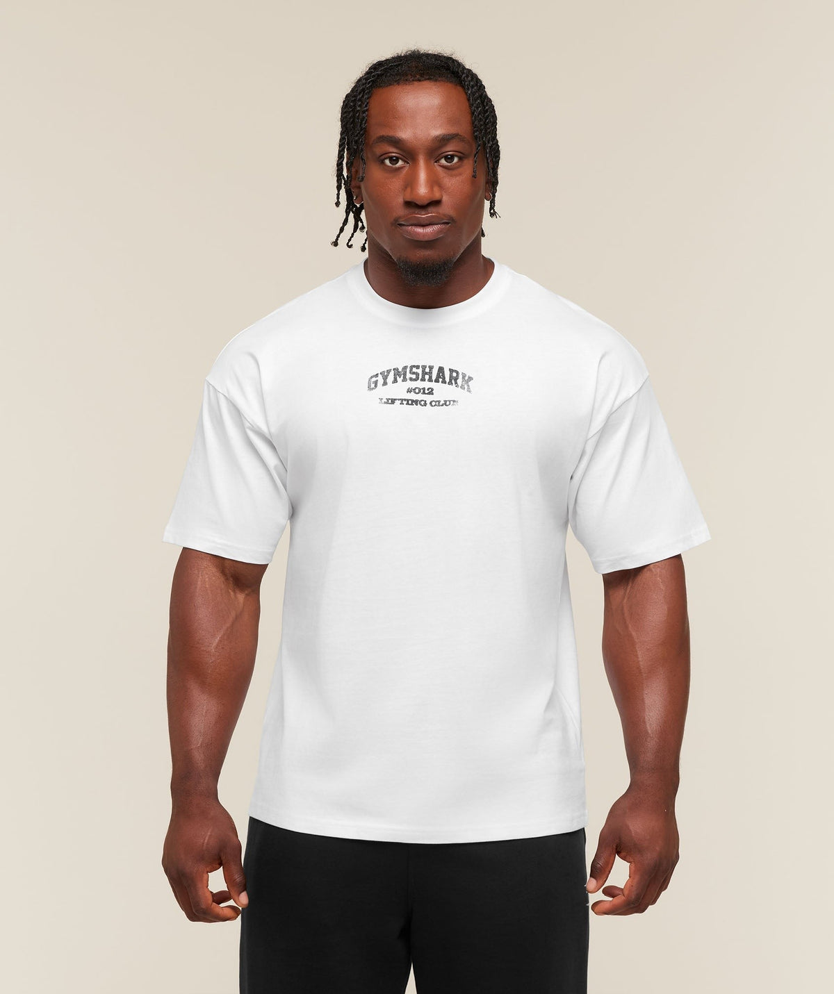 Gymshark Faded Collegiate Graphic Tee - White