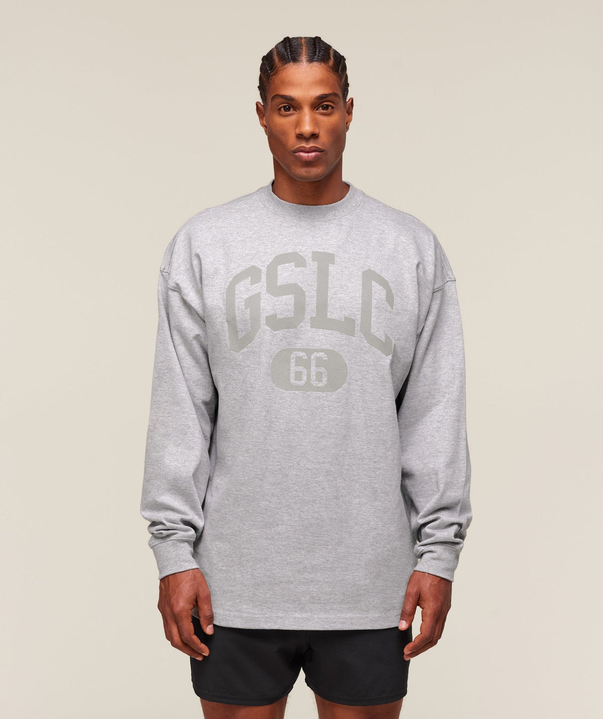 Gymshark GSLC Long Sleeve Tee - Light Grey Core Marl