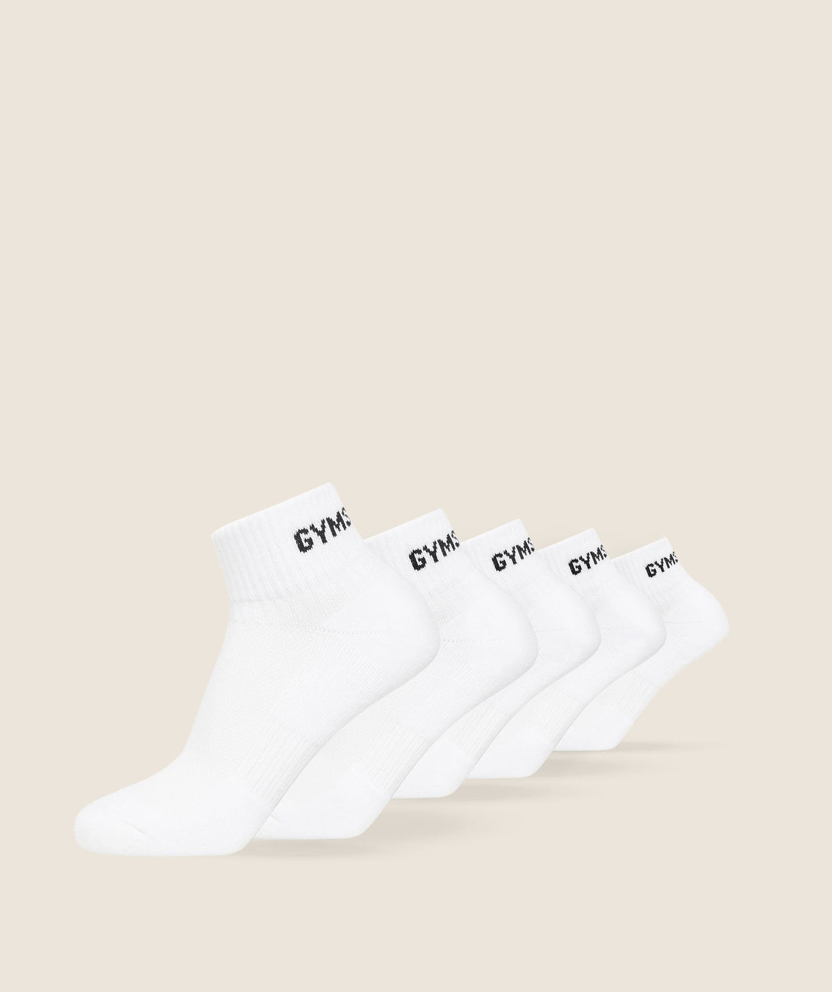 Gymshark Quarter Socks 5pk - White