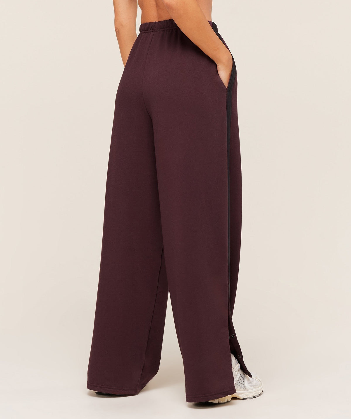 Gymshark Retro Stripe Snap Pants - Cherry Purple/Black