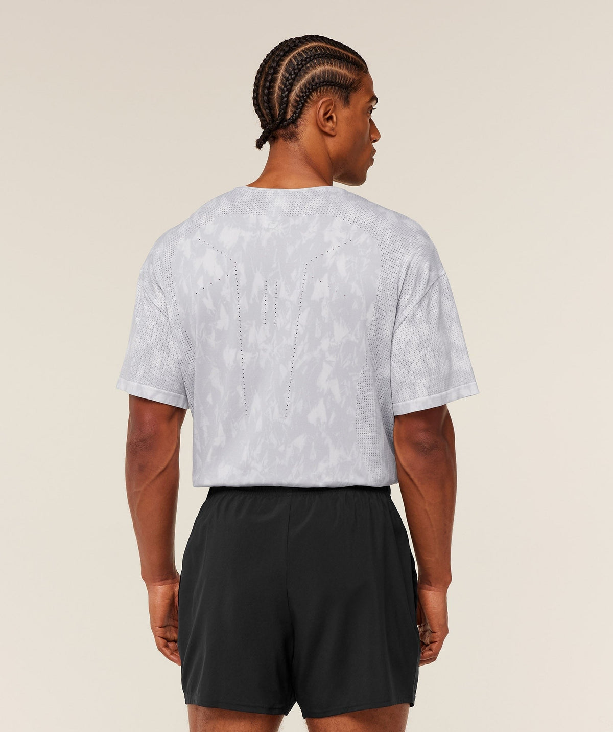Gymshark Distance Seamless Tee - Light Grey/Acid Wash