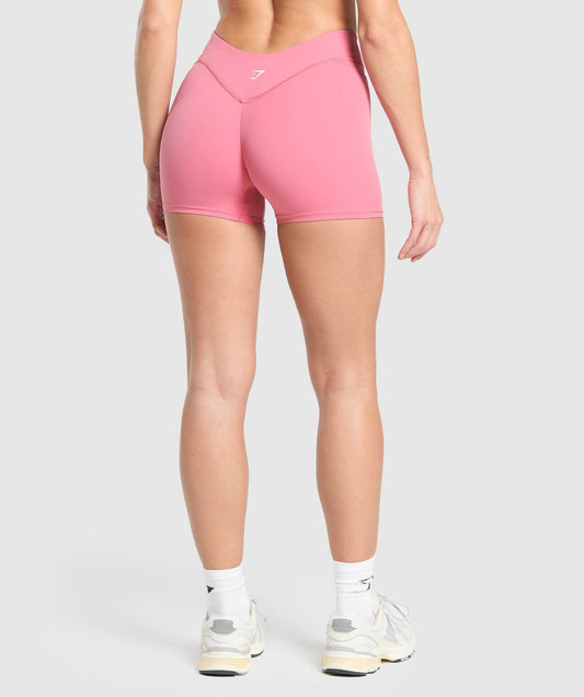 Gymshark Dipped Waistband Shorts - Sunset Pink