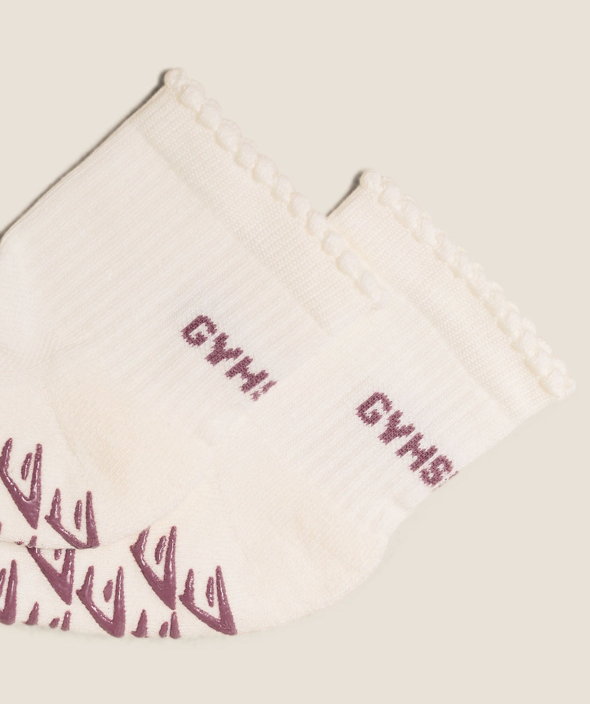 Gymshark Frill Pilates Midi Sock - Soft White/Calm Pink
