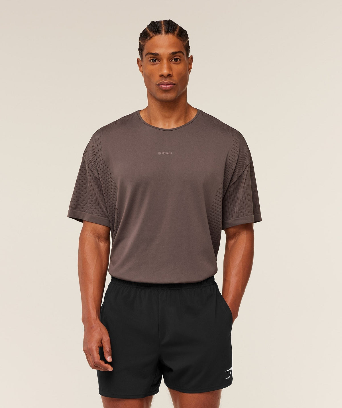 Gymshark Distance Seamless Tee - Cool Brown