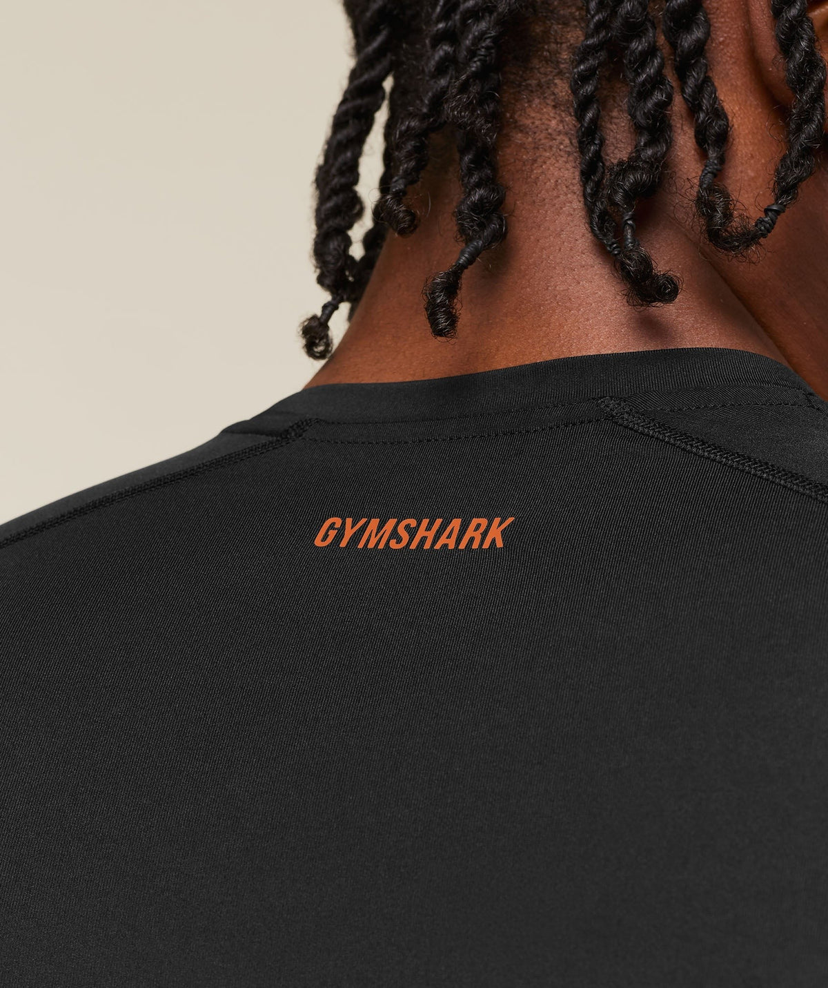 Gymshark Element Baselayer Tee - Black/Nutmeg Orange