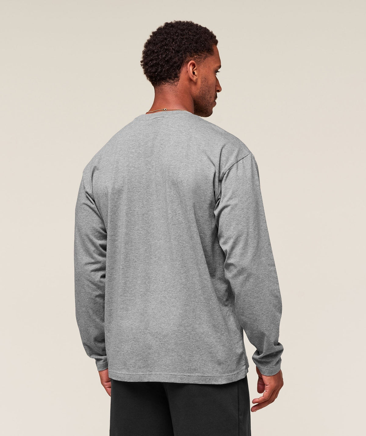 Gymshark Essential Oversized Long Sleeve Tee - Charcoal Core Marl
