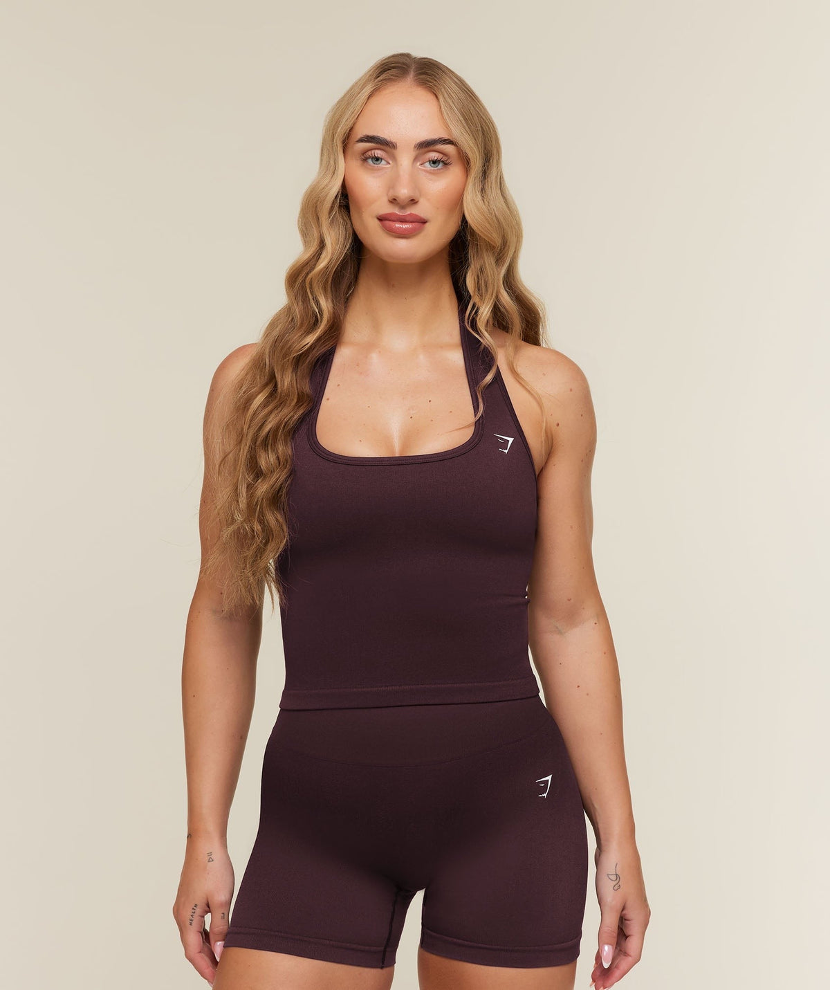 Gymshark Adapt Solid Halter Neck Tank - Cherry Purple