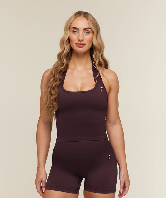 Gymshark Adapt Solid Halter Neck Tank - Cherry Purple