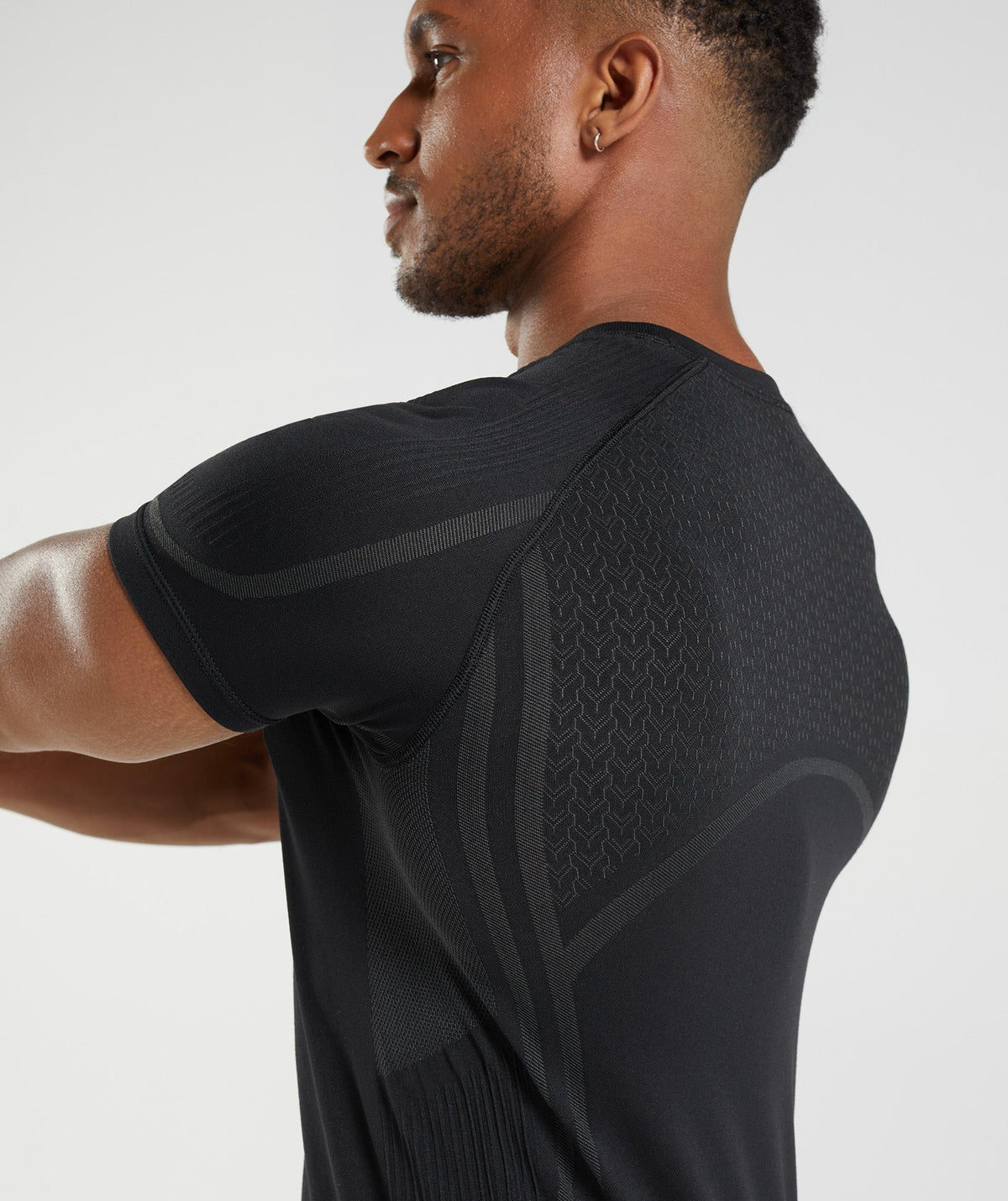 Gymshark 315 Seamless Tee - Black/Charcoal Grey