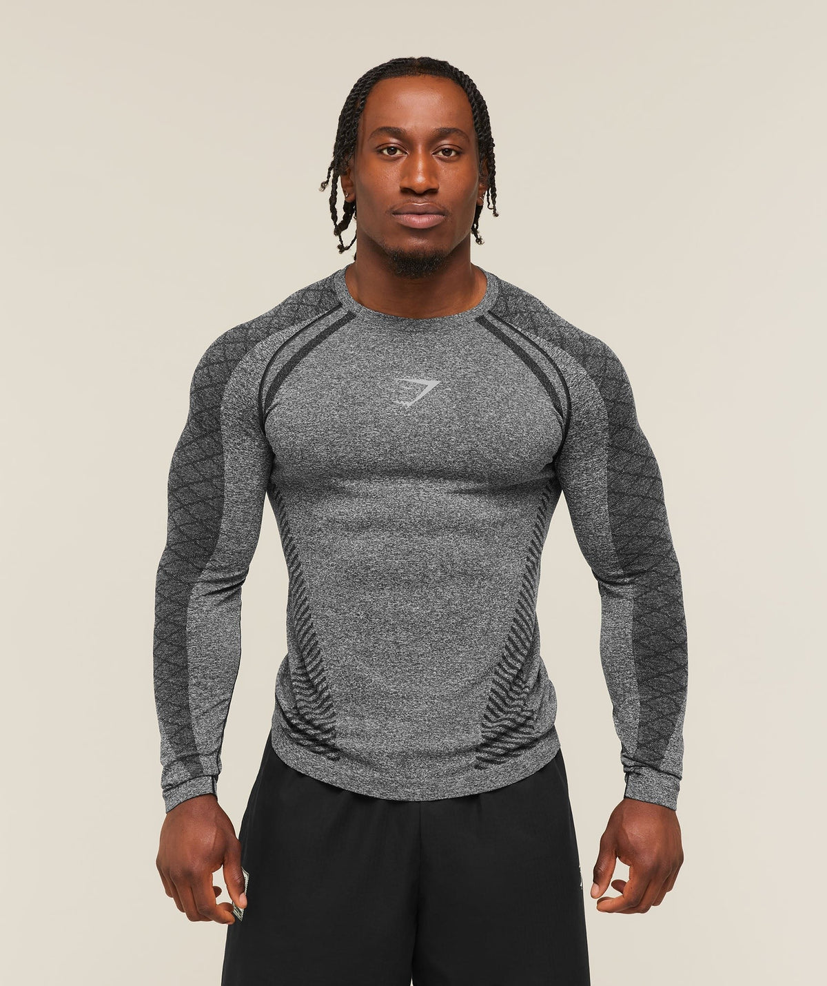 Gymshark Devant Seamless Long Sleeve Tee - Black
