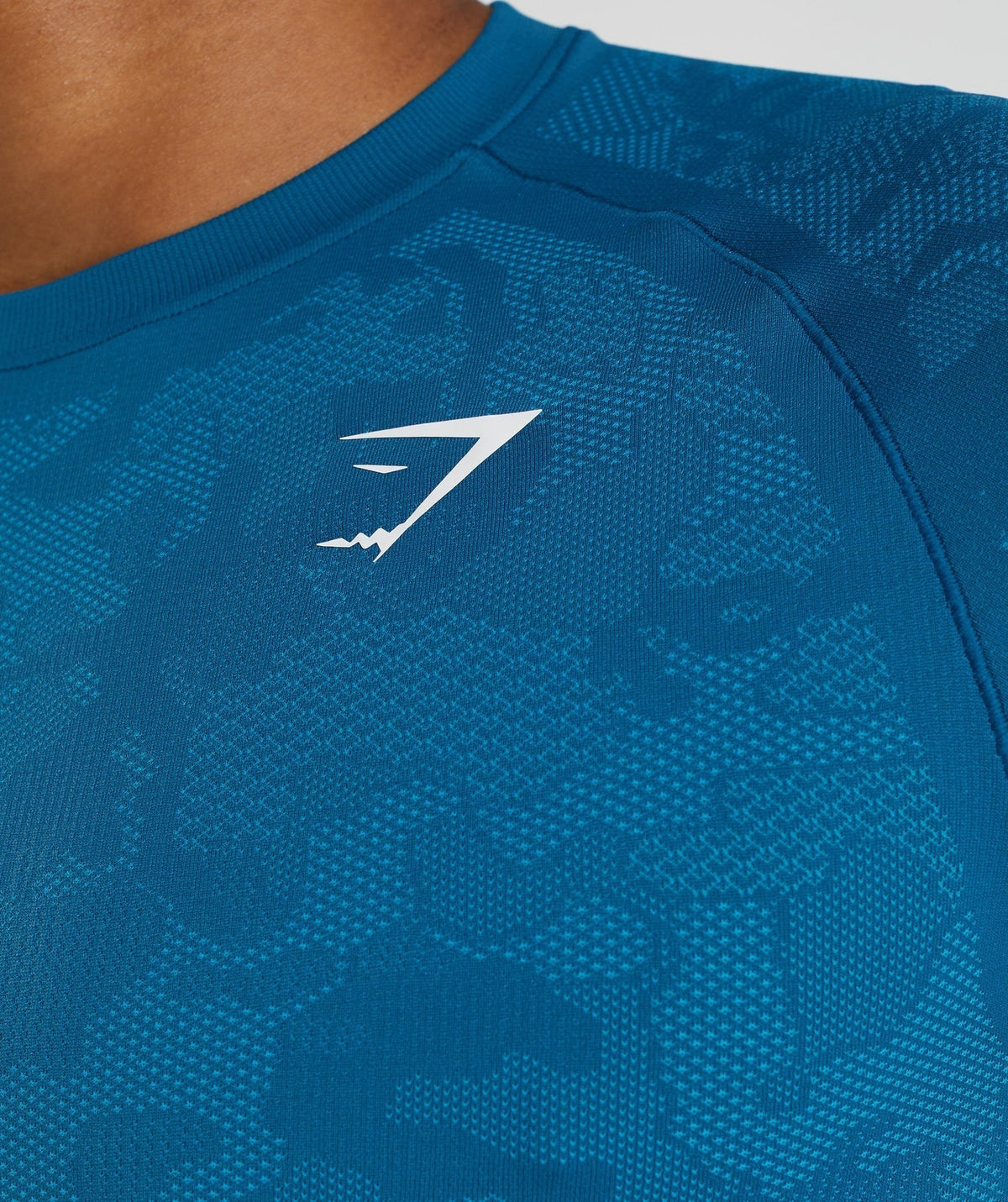 Gymshark Geo Seamless Tee - Atlantic Blue/Shark Blue
