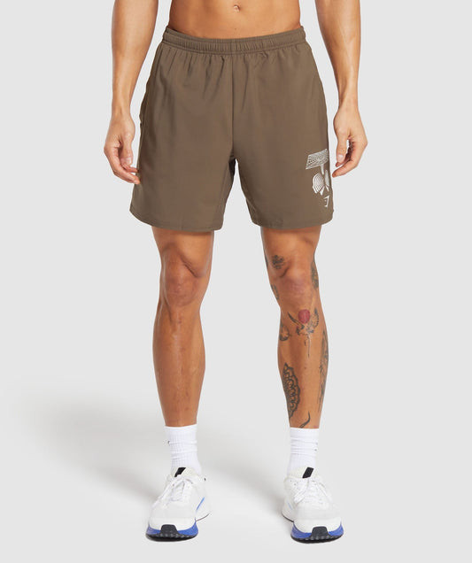 Gymshark Hybrid Wellness 7" Short - Penny Brown