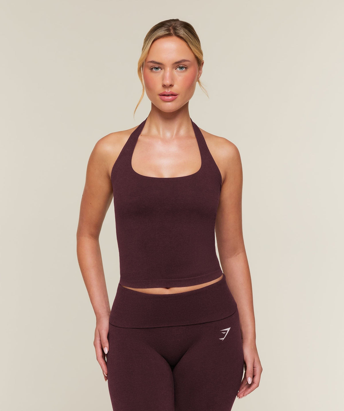 Gymshark CottonMoveTM Halterneck Top - Calm Purple Marl