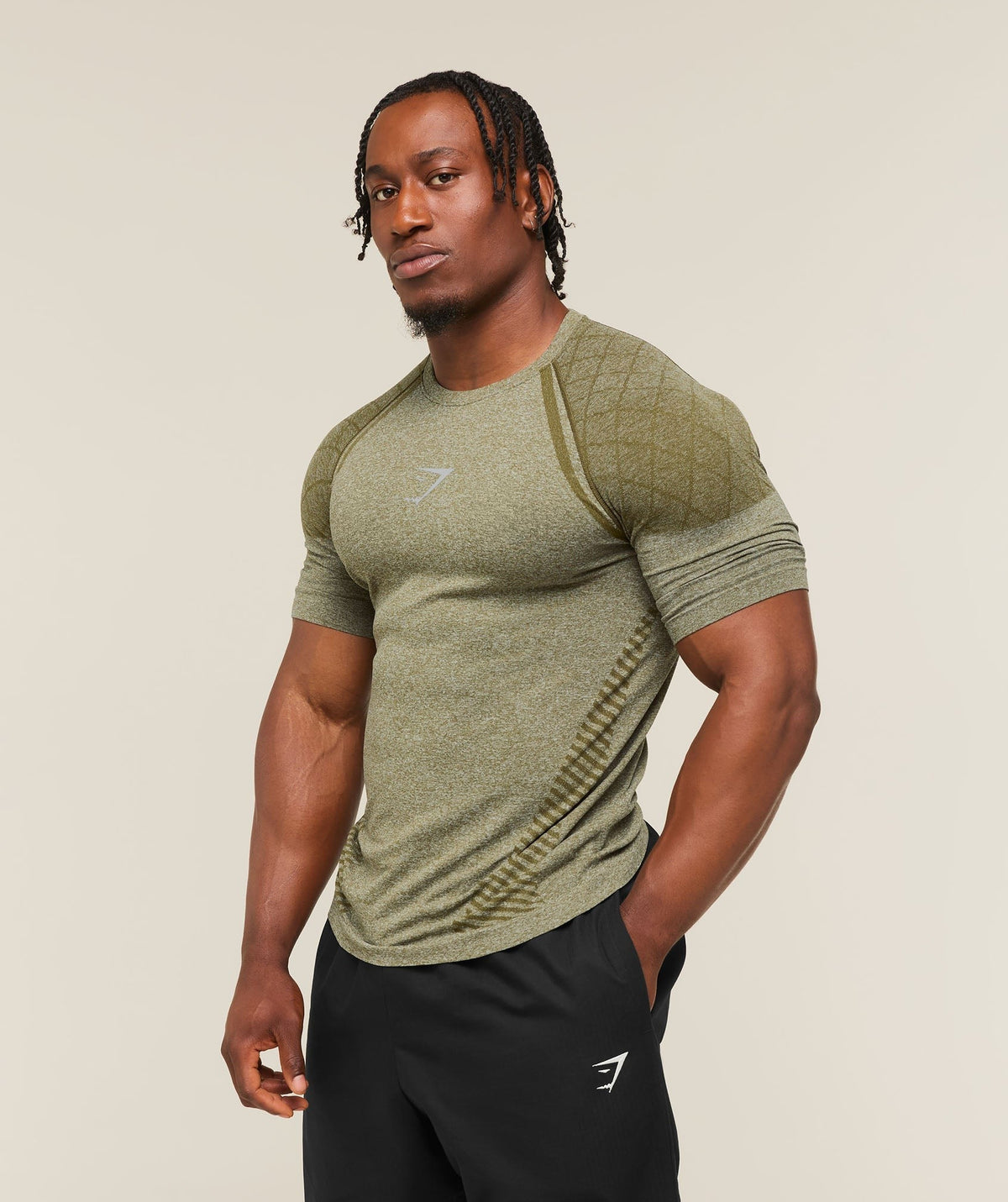 Gymshark Devant Seamless Tee - Canvas Green