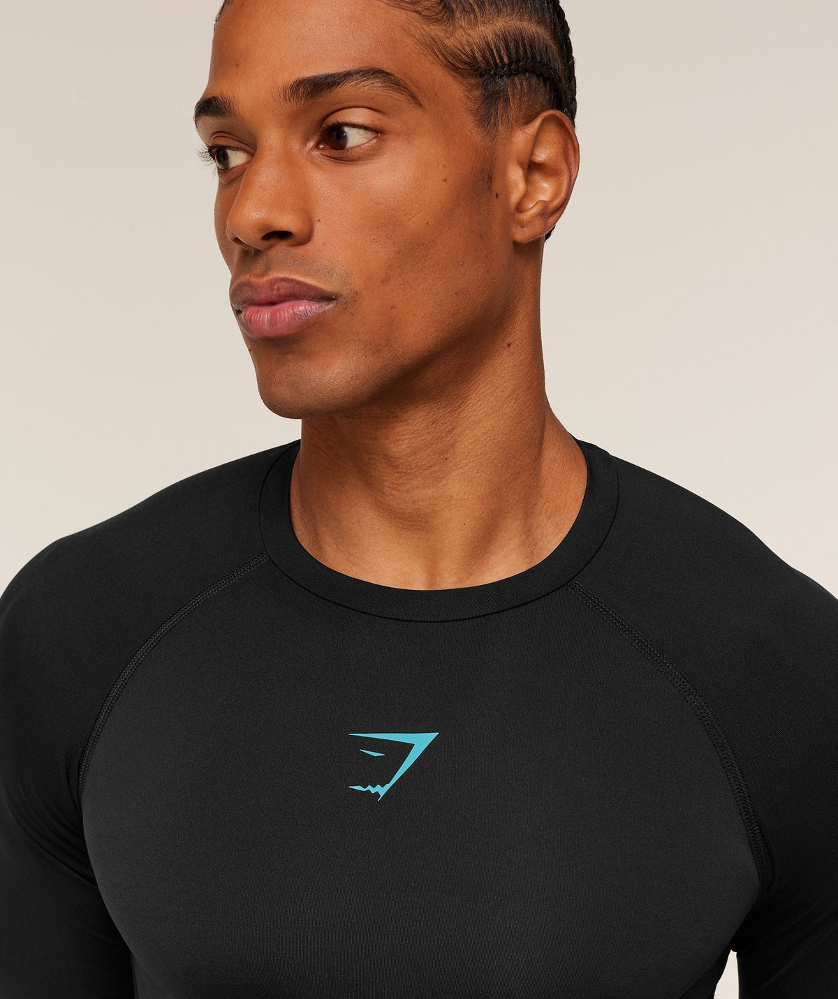 Gymshark Element Baselayer Long Sleeve Tee - Black/Brand Blue