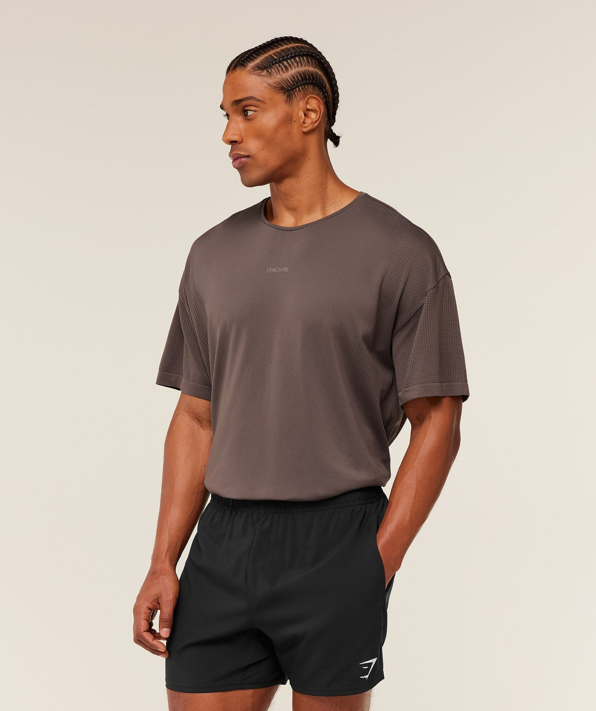 Gymshark Distance Seamless Tee - Cool Brown