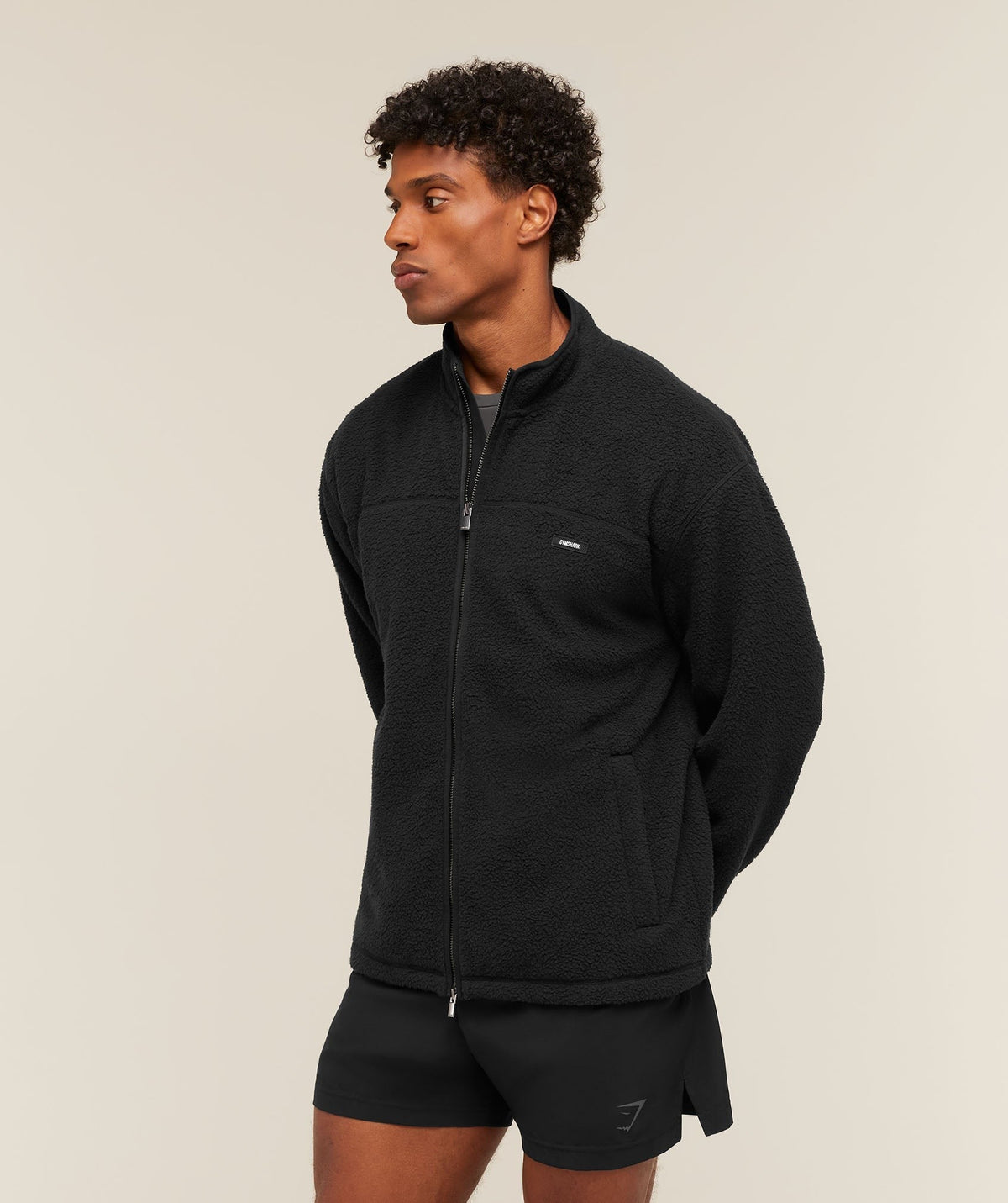 Gymshark Fleece Zip Through Jacket - Black