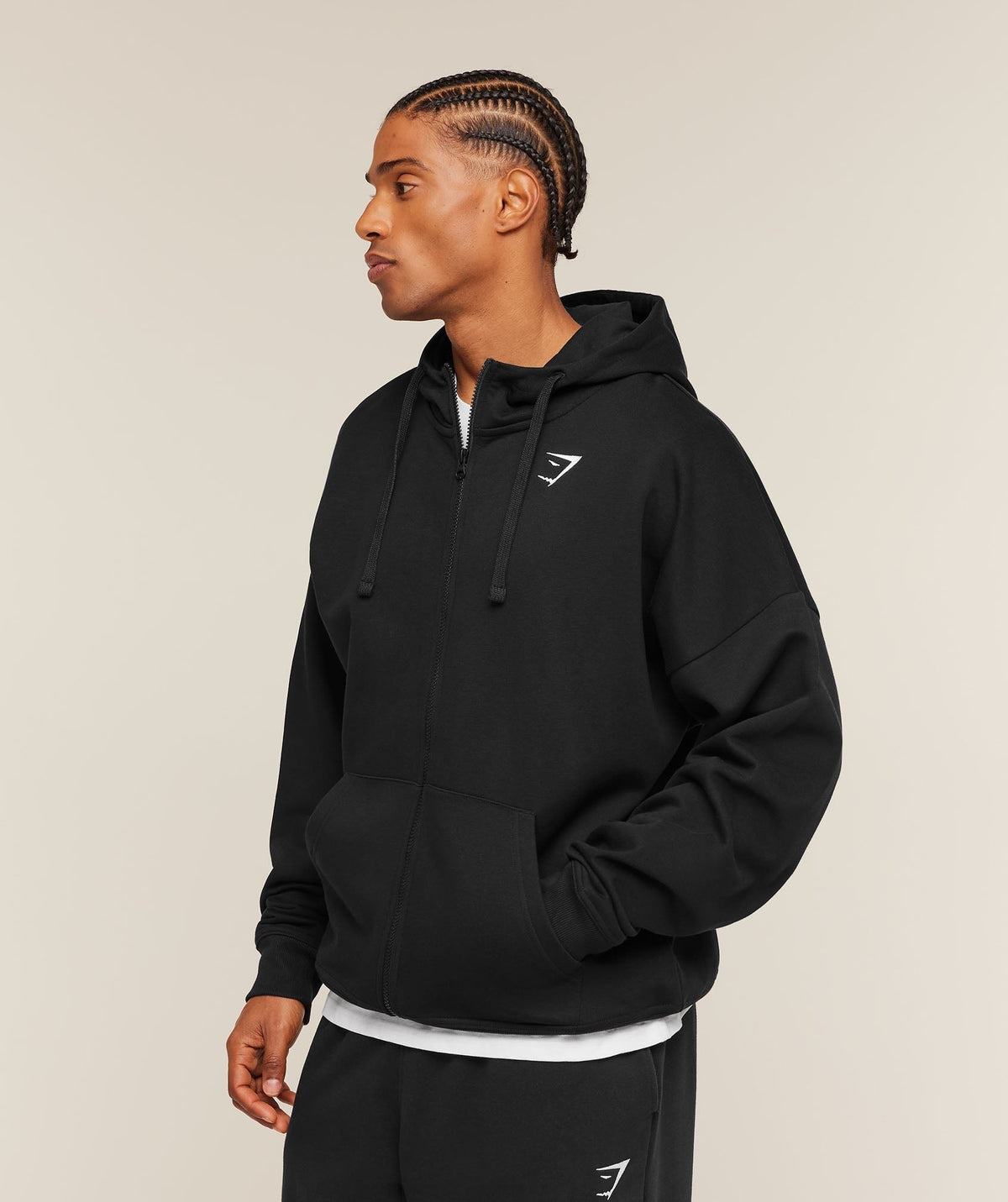 Gymshark Essential Oversized Zip Up Hoodie - Black