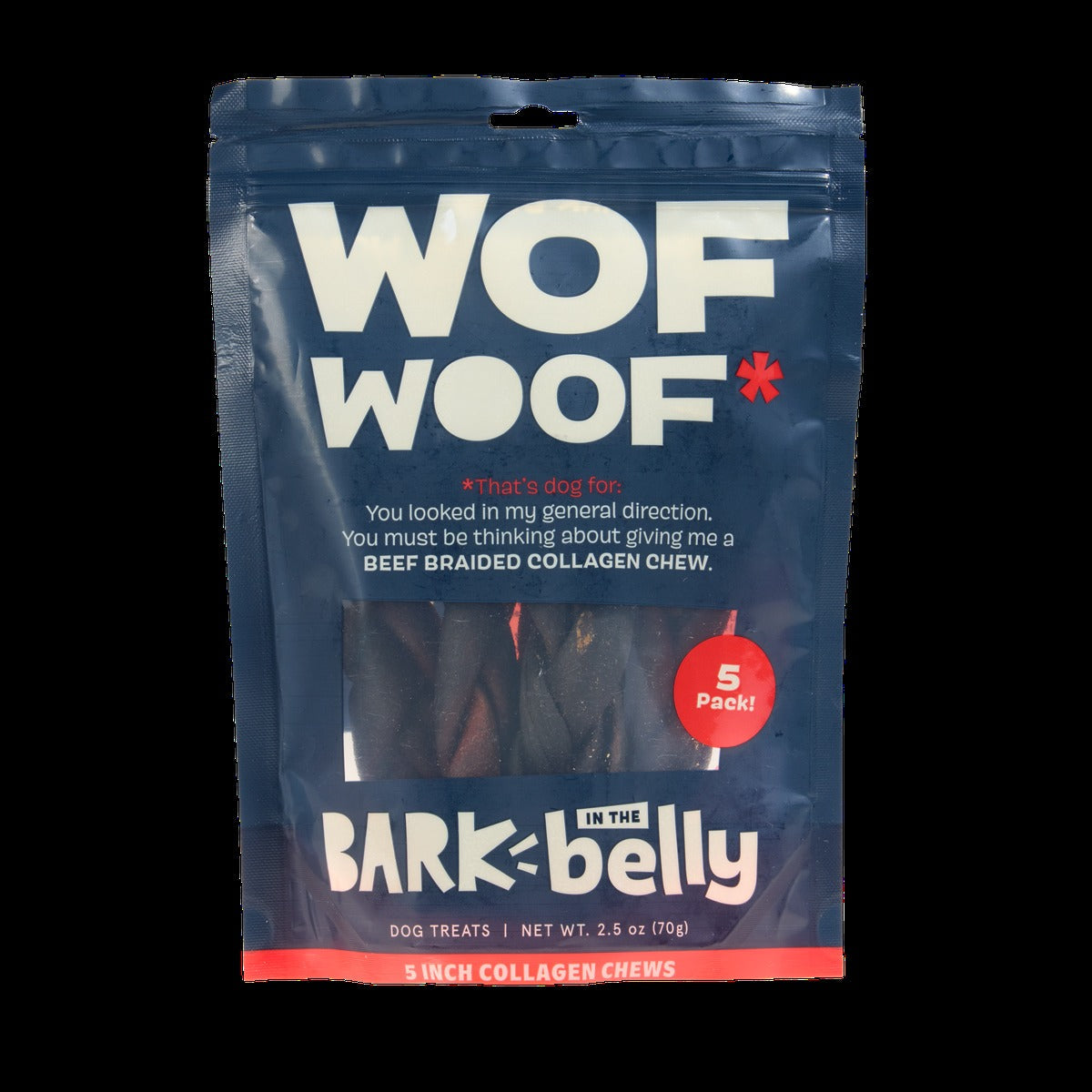 Beef Braided Collagen Dog Chews, 5 Ct