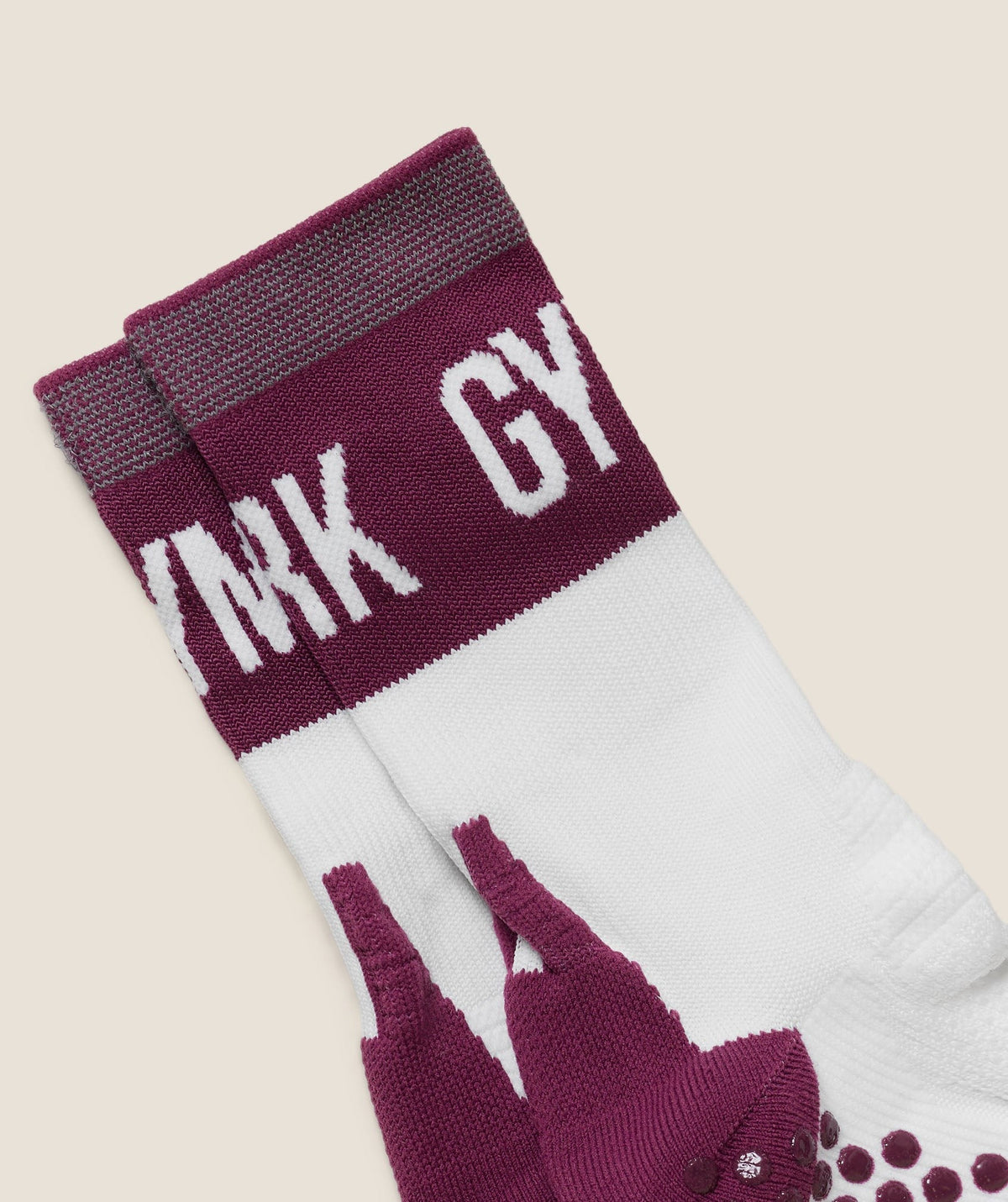 Gymshark Hybrid Training Grip Socks Single - White/Strength Pink