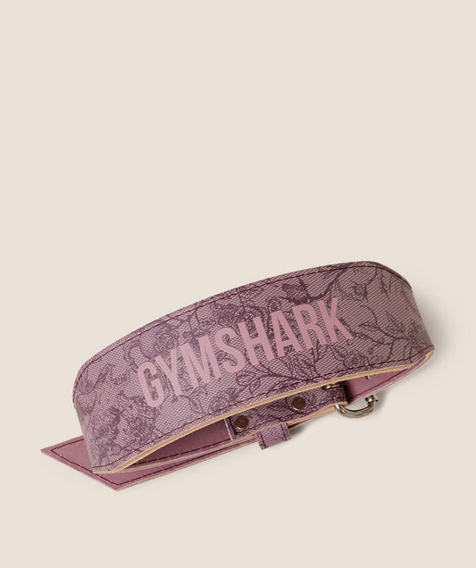 Gymshark Lace Graphic Tapered Lifting Belt - Impact Burgundy/Calm Pink