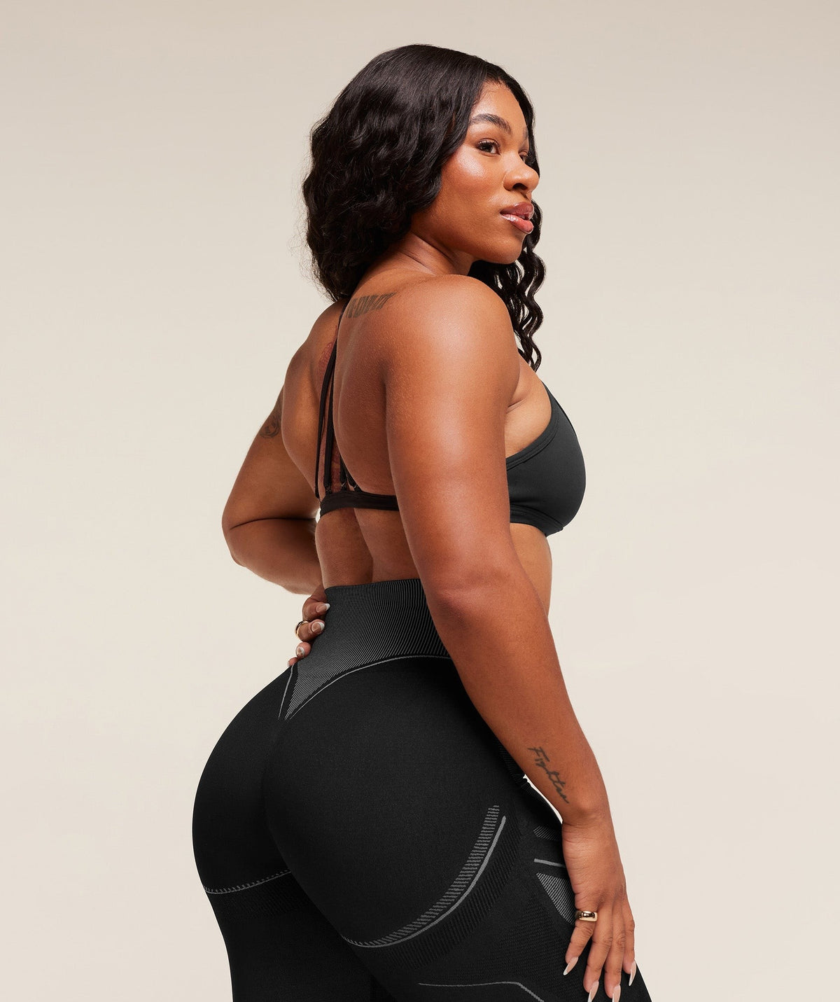 Gymshark x Analis Seamless Legging - Black/Silver Grey