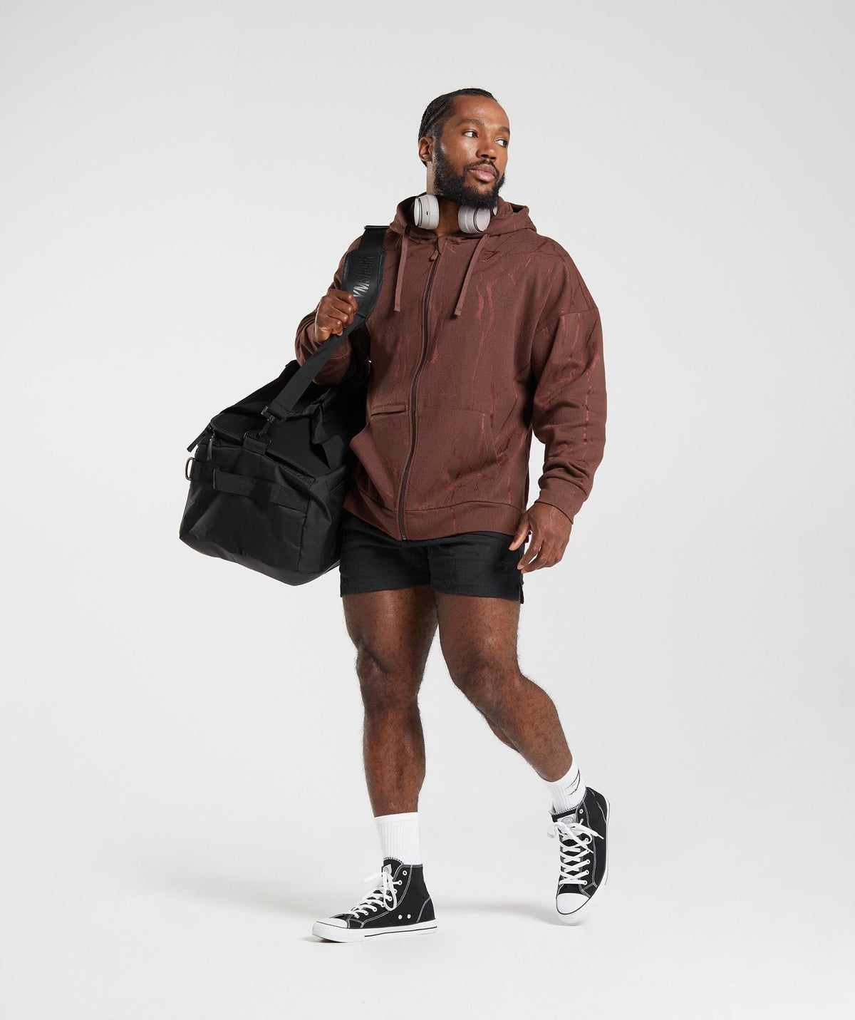 Gymshark Power Zip Hoodie - Cherry Brown