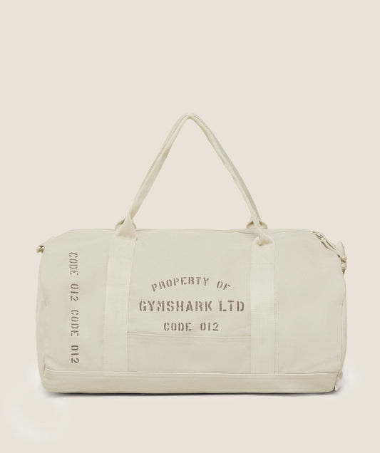 Gymshark Graphic Duffle Bag - Pebble Grey