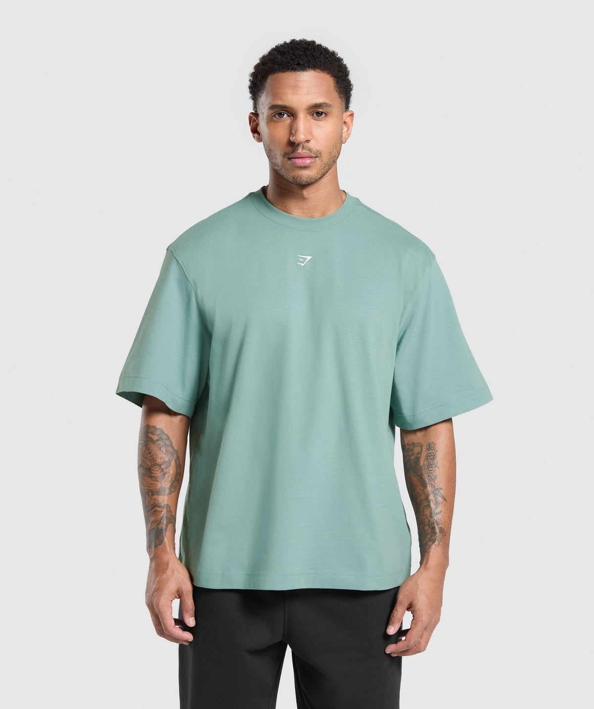 Gymshark Rest Day Essentials Boxy Tee - Celeste Blue