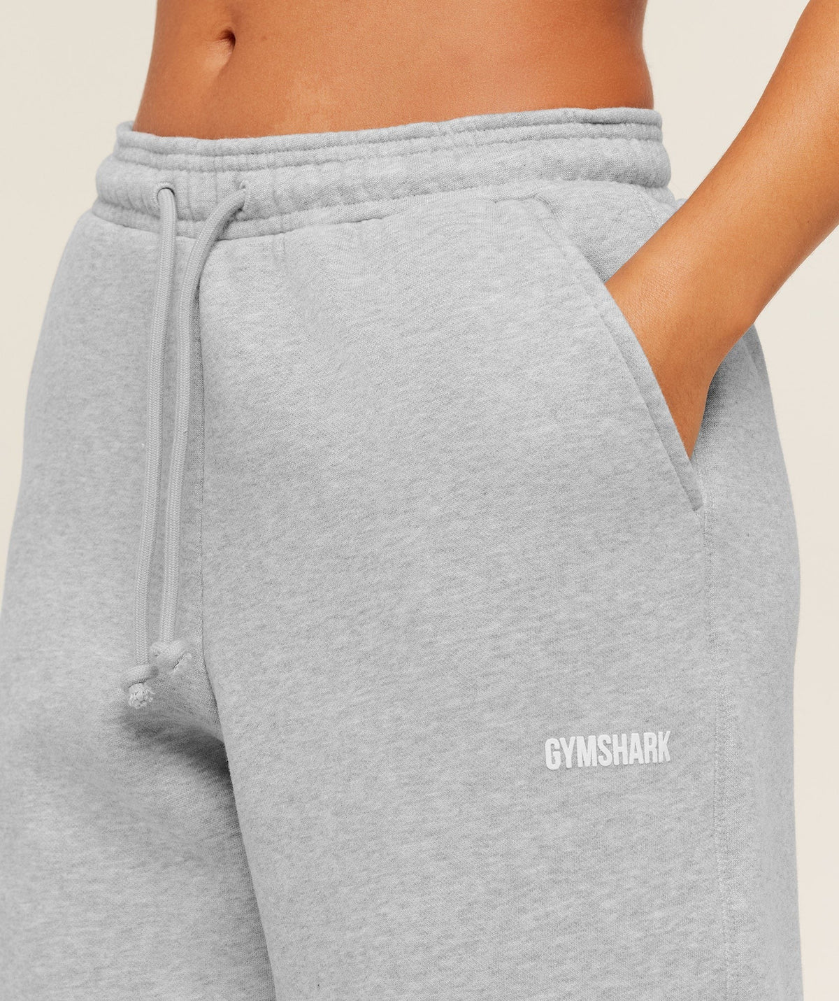 Gymshark Cosy Luxe Straight Leg Short Joggers - Soft Grey Marl