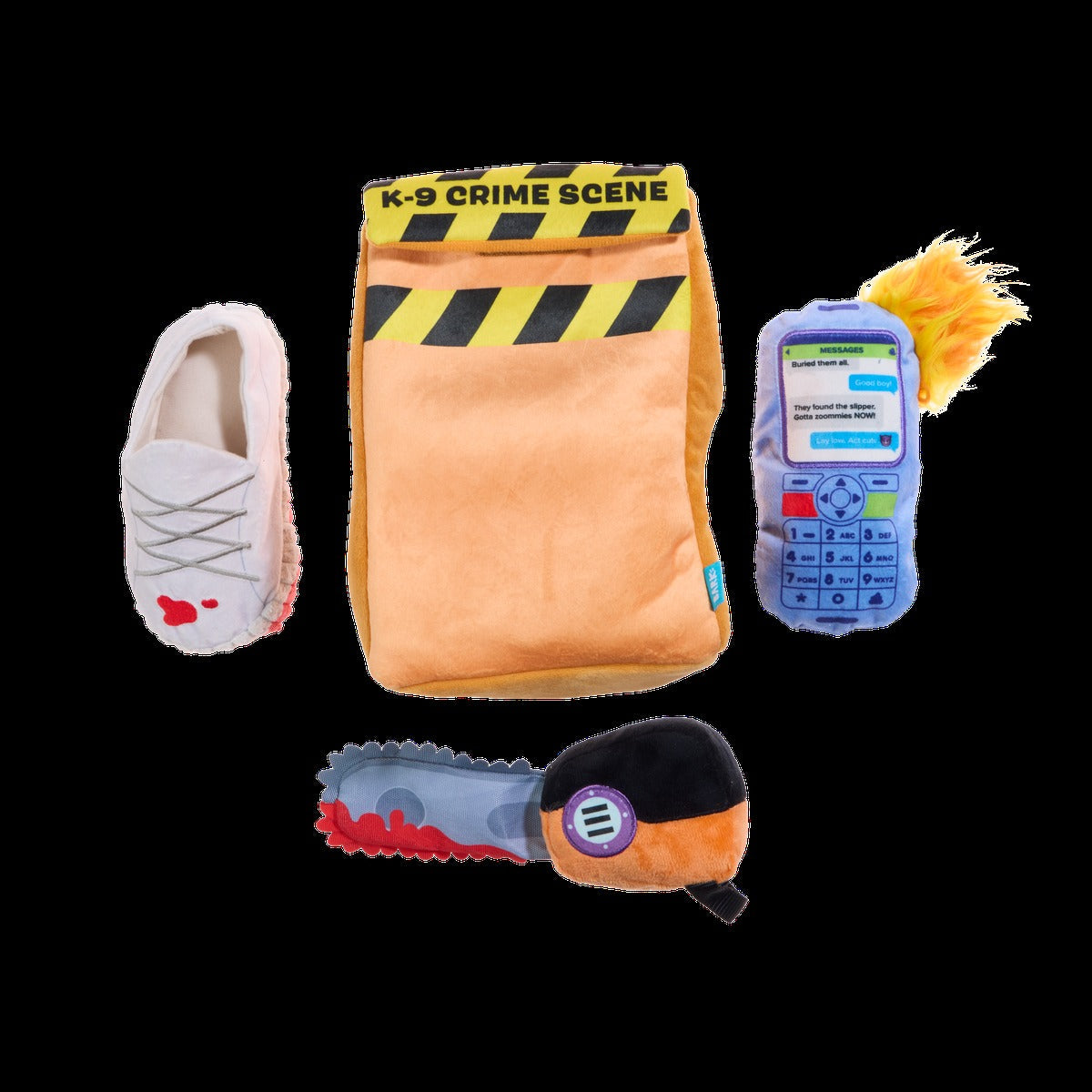 Buried Evidence Plush Multi-Part Enrichment Dog Toy