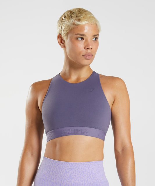 Gymshark 315 Performance High Neck Sports Bra - Purple